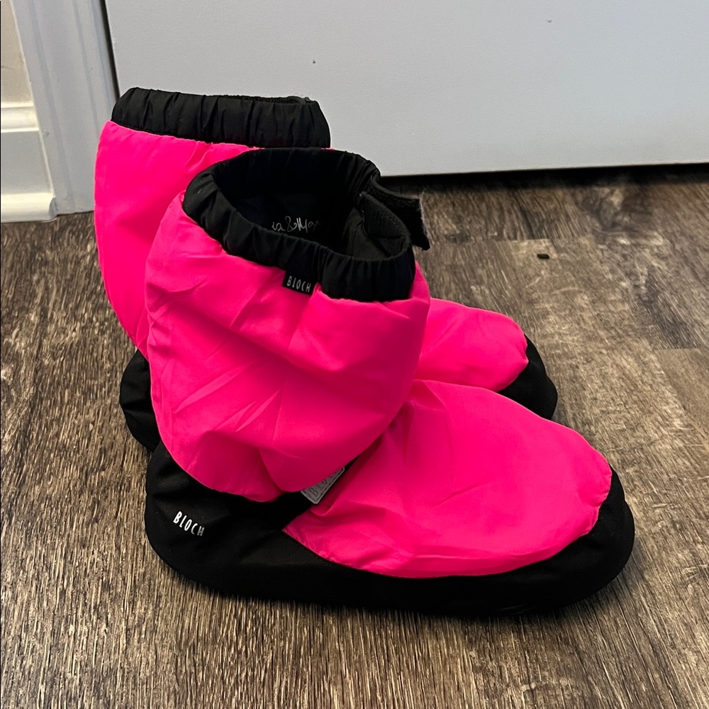 Bright Pink and Black Dance Booties Booties